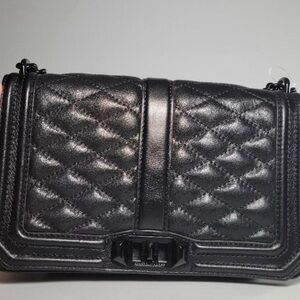 Black Leather Crossbody Bag -